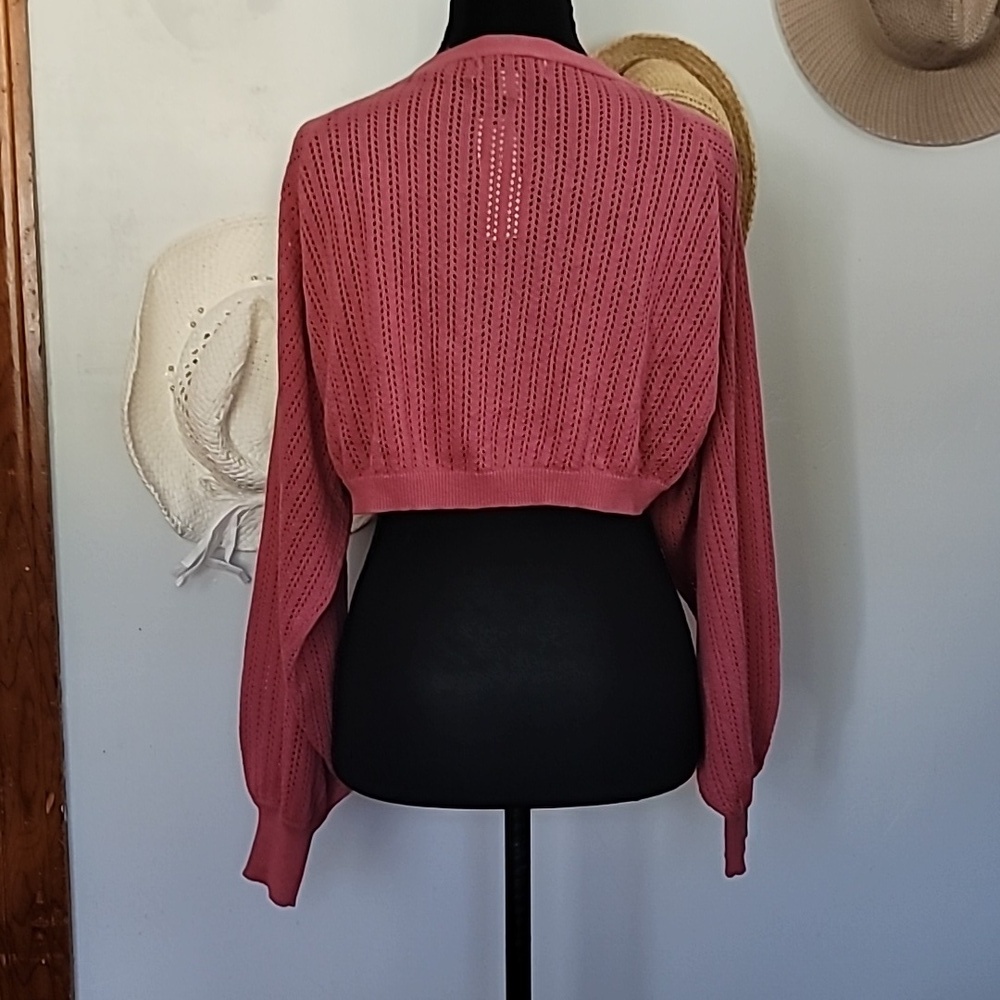 Francesca's Collections Pink Knit Sweater Shrug - Picture 7 of 7